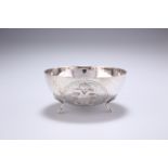 A GREEK SILVER METAL BOWL, by C.Th.Argyrides & Co, circular form and raised on three pad feet,