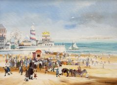 BRIAN SHIELDS 'BRAAQ' (1951-1997), BRIGHTON BEACH, signed 'braaq ANN' lower right, oil on canvas,