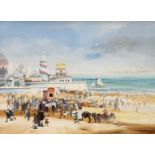 BRIAN SHIELDS 'BRAAQ' (1951-1997), BRIGHTON BEACH, signed 'braaq ANN' lower right, oil on canvas,