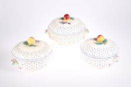 A GAUDY WELSH POTTERY TEA SERVICE, comprising sucrier, two cream jugs, slop bowl, two cake plates,