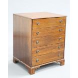 A GEORGIAN STYLE MAHOGANY CHEST OF DRAWERS, the moulded rectangular top over five drawers with brass