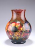 WALTER MOORCROFT A LARGE FLAMBE ANEMONE VASE, of squat baluster form, painted initials and