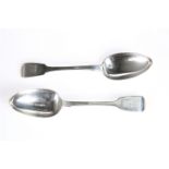 A PAIR OF GEORGE IV PROVINCIAL SILVER TABLE SPOONS, by James Barber & William Whitwell, York 1821,