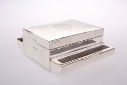 AN UNUSUAL VICTORIAN SILVER CIGARETTE BOX WITH INTEGRAL VESTA, by Hubert Thornhill, London 1891, the