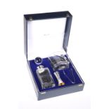 A CASED SILVER MOUNTED GLASS DRINKS SET, by Carrs of Sheffield, Sheffield 2002 and 2003,