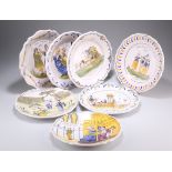 A GROUP OF SEVEN 'FRENCH REVOLUTION' COMMEMORATIVE FAIENCE PLATES, each of shaped circular form.