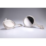 TWO ART NOUVEAU SILVER-BACKED HAND MIRRORS, by W I Broadway & Co, Birmingham 1908 and William Neale,