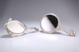 TWO ART NOUVEAU SILVER-BACKED HAND MIRRORS, by W I Broadway & Co, Birmingham 1908 and William Neale,