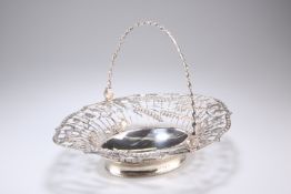 A GEORGE III SILVER BASKET DECORATED WITH VINE LEAVES, by William Plummer, London 1767, the oval