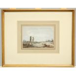 FRENCH SCHOOL (19TH CENTURY), LANDSCAPE WITH A DISTANT CHURCH, Squire Gallery label verso,