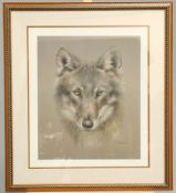 JOEL KIRK (BORN 1948), SIBERIAN HUSKY DOG, signed and numbered in pencil 11/500, limited edition