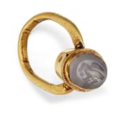 A GOLD INTAGLIO RING, POSSIBLY MEDIEVAL,