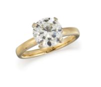 AN 18CT DIAMOND SOLITAIRE RING,