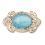 AN ARTS AND CRAFTS RUSKIN POTTERY AND SILVER BROOCH,