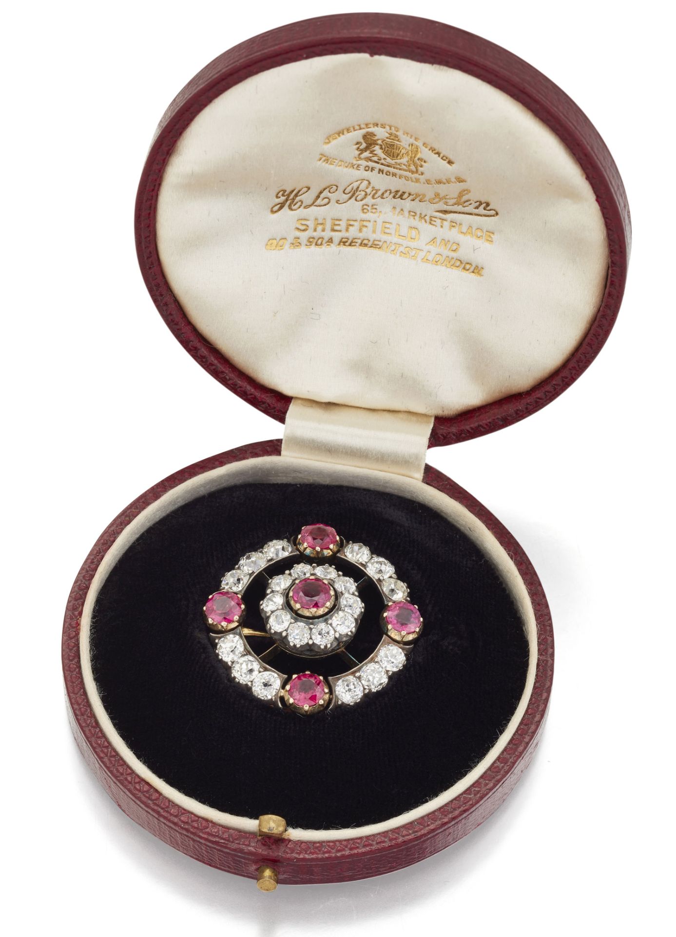 A 19TH CENTURY RUBY AND DIAMOND BROOCH, - Image 2 of 3