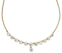 A 9CT MOONSTONE NECKLACE,