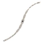 AN ART DECO STYLE 18CT WHITE GOLD SAPPHIRE AND DIAMOND BRACELET,