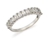 A HALF HOOP ETERNITY RING,