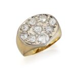 A DIAMOND PLAQUE RING,