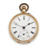 14K Gold Open Faced Pocket Watch