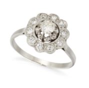 A DIAMOND CLUSTER RING,