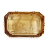 A VICTORIAN CITRINE INTAGLIO BROOCH,