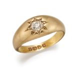 AN 18 CARAT GOLD AND DIAMOND RING, hallmarked Chester 1907, set with a single diamond within a