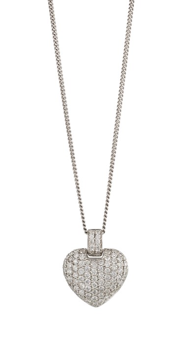 A DIAMOND-SET HEART PENDANT NECKLACE - Image 2 of 3