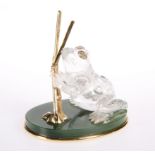 A BOUCHERON 18 CARAT GOLD MOUNTED, JADE AND ROCK CRYSTAL MODEL OF A FROG