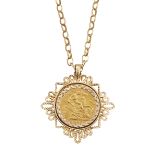 A 1982 SOVEREIGN PENDANT NECKLACE