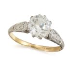 AN 18CT WHITE ZIRCON RING,