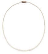 A CERTIFIED NATURAL SALTWATER PEARL NECKLACE,