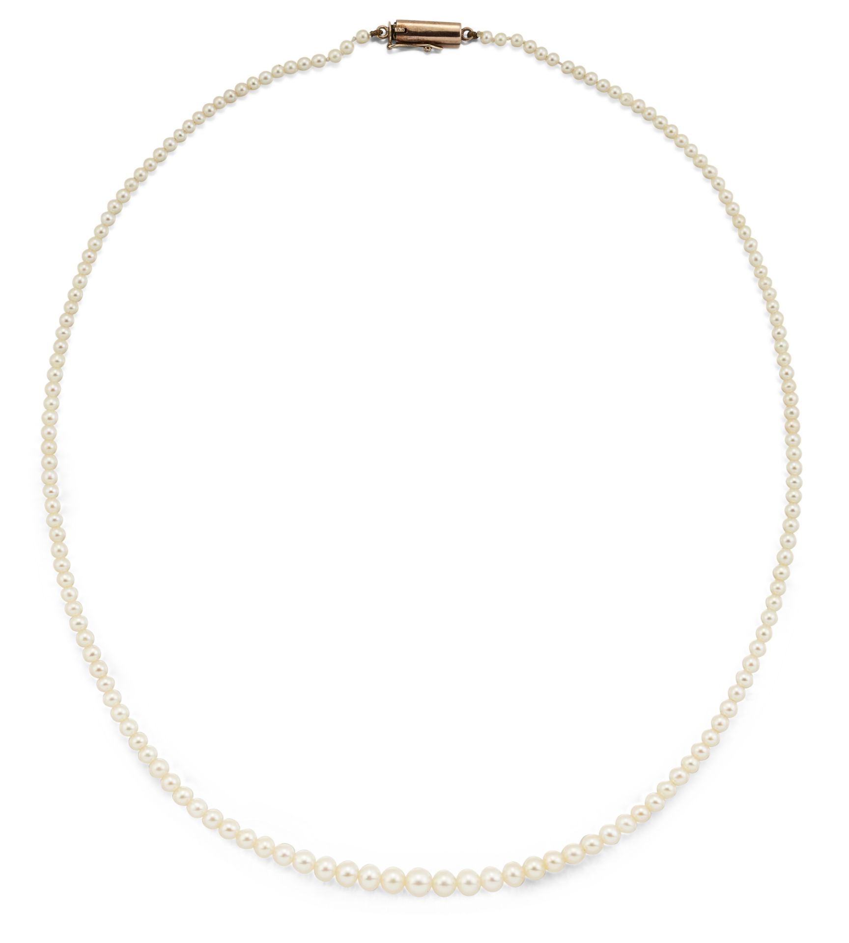 A CERTIFIED NATURAL SALTWATER PEARL NECKLACE,