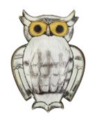 A SNOWY OWL ENAMELLED BROOCH BY DAVID ANDERSEN,