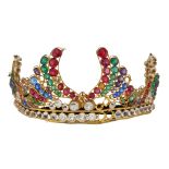 A PASTE TIARA AND A QUANTITY OF COSTUME JEWELLERY,