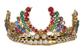 A PASTE TIARA AND A QUANTITY OF COSTUME JEWELLERY,
