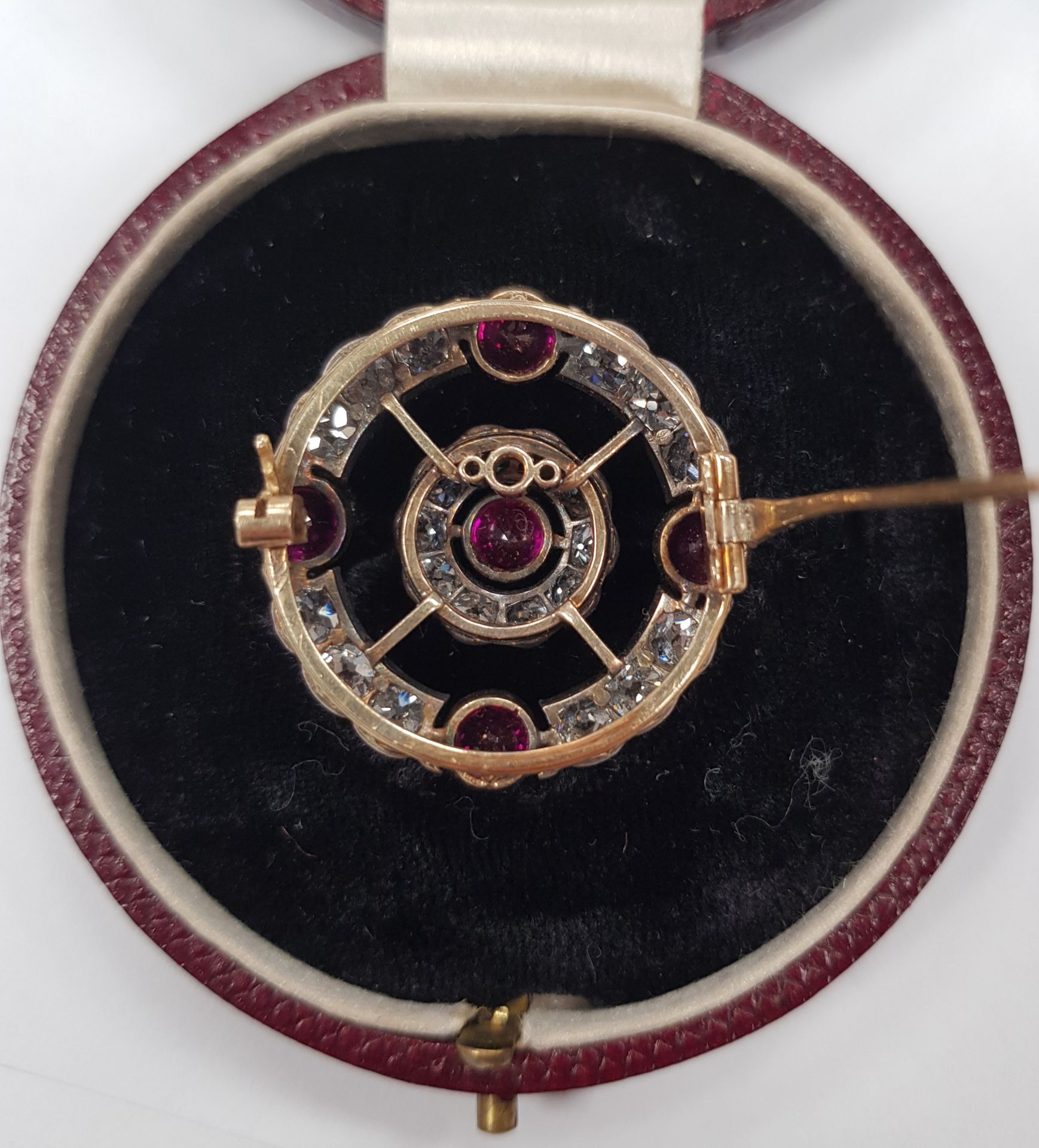 A 19TH CENTURY RUBY AND DIAMOND BROOCH, - Image 3 of 3