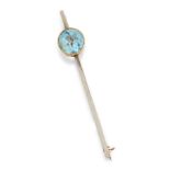 AN AQUAMARINE BAR BROOCH,