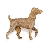 A 9CT BROOCH OF A PATTERDALE TERRIER,