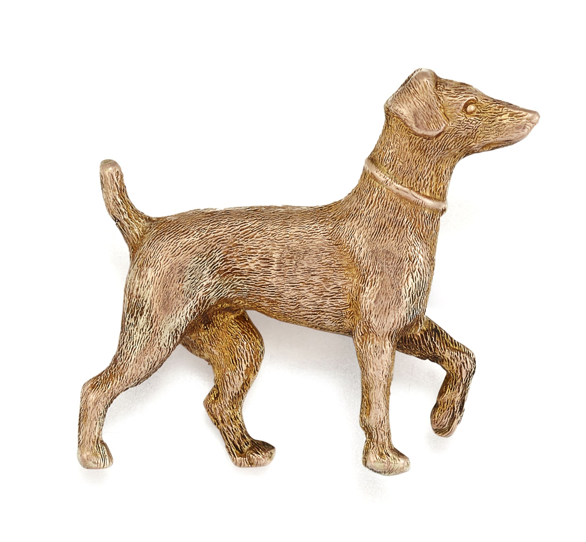 A 9CT BROOCH OF A PATTERDALE TERRIER,