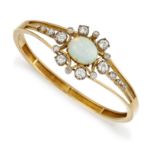 AN 18CT OPAL AND DIAMOND BANGLE