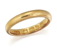 AN EARLY 20TH CENTURY 22CT WEDDING BAND,