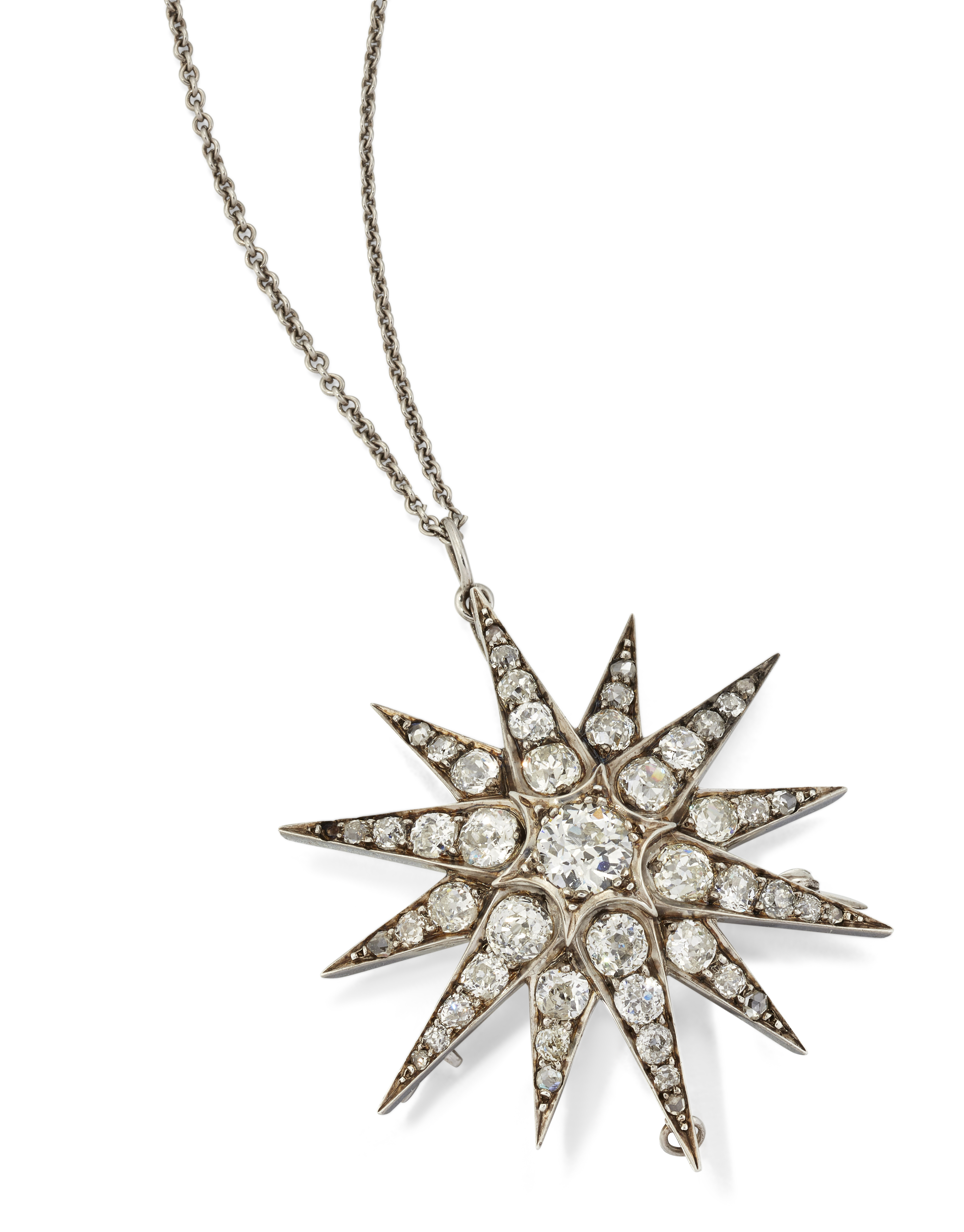 A VICTORIAN STAR BROOCH/PENDANT,