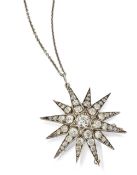 A VICTORIAN STAR BROOCH/PENDANT,