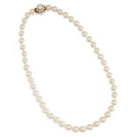 A 9CT CULTURED PEARL NECKLACE,