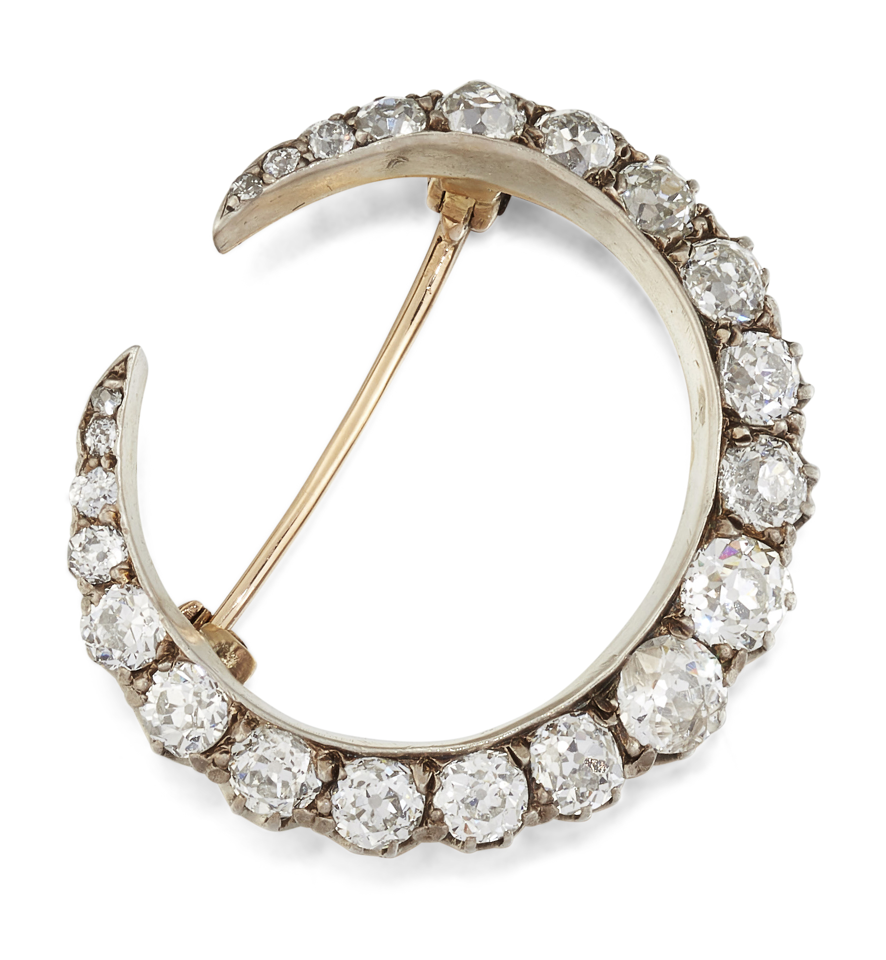 A DIAMOND CRESCENT BROOCH,