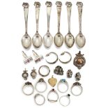 A QUANTITY OF MIXED SILVER AND WHITE METAL JEWELLERY,