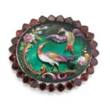 A 19TH CENTURY POLYCHROME ENAMEL AND GARNET CLASP,