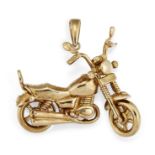 A 9CT MOTORBIKE PENDANT