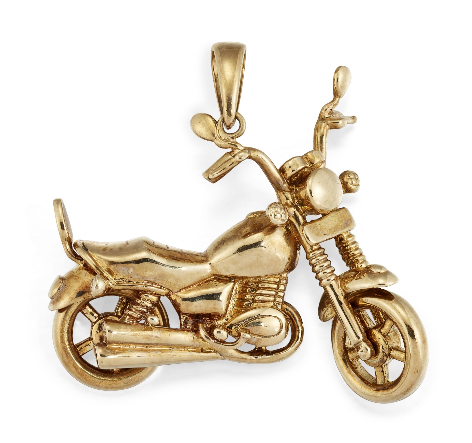 A 9CT MOTORBIKE PENDANT